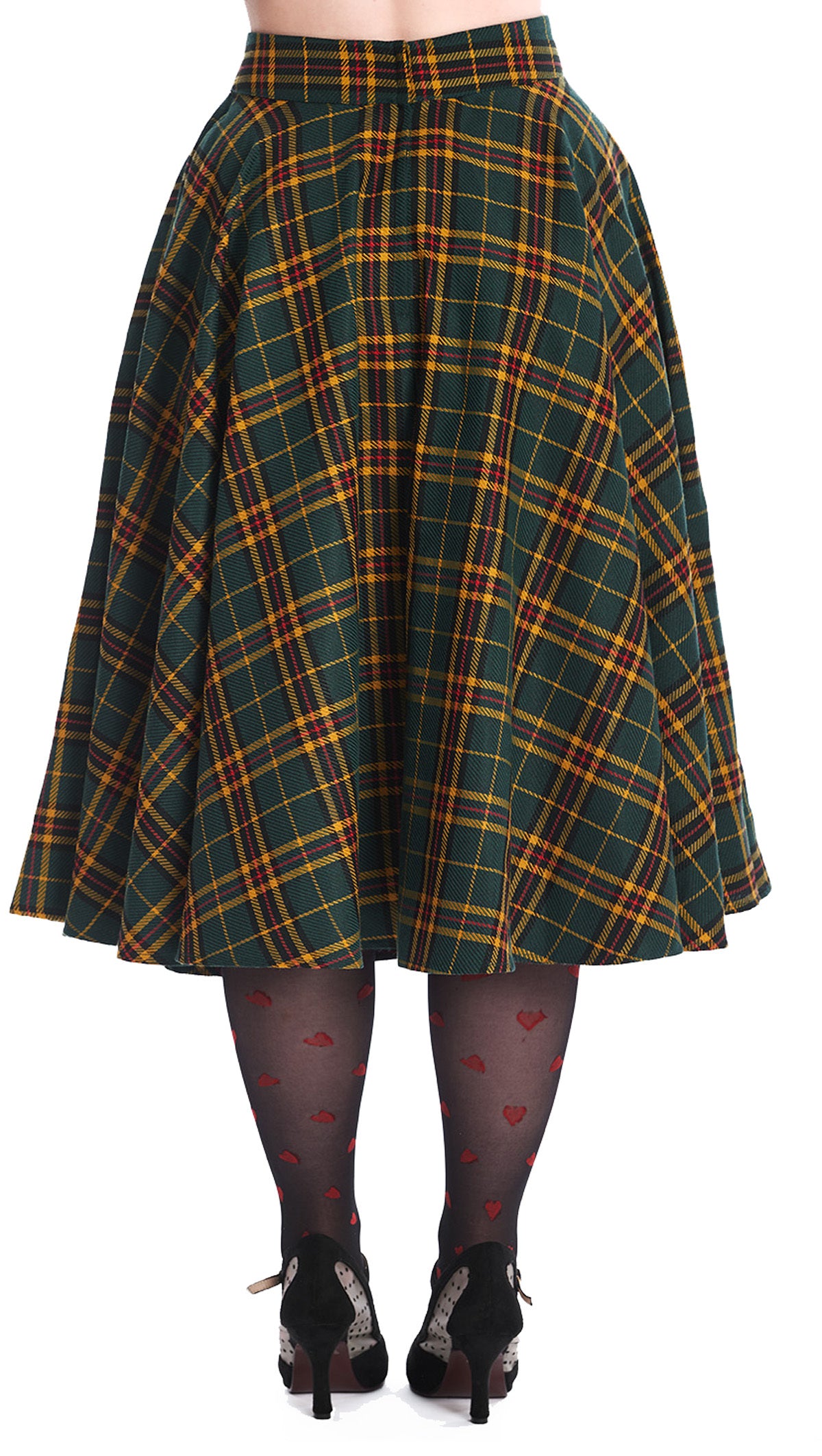 Banned_HIGHLAND_GREEN_Vintage_Check_Tartan_Karo_50s_SWING_SKIRT_Tellerrock-4