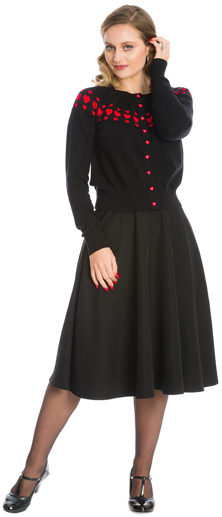 Banned_IM_YOURS_High_Waist_BASIC_50s_A-Linie_SWING_SKIRT_Rock_-_Plus_Size_killer_kirsche_2wuOMtfZjtnrum