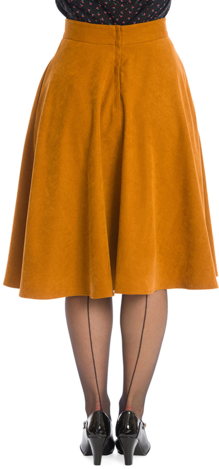 Banned_IM_YOURS_High_Waist_BASIC_50s_A-Linie_SWING_SKIRT_Rock_Braun_-_Plus_Size_killer_kirsche_3
