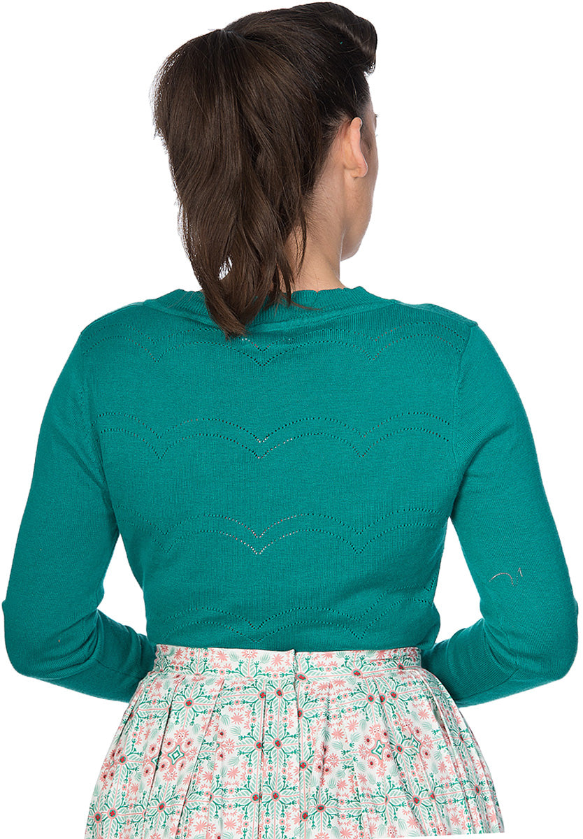 Banned_JUNE_Vintage_POINTELLE_Lochmuster_V-NECK_Strickjacke_CARDIGAN_Gruen-2