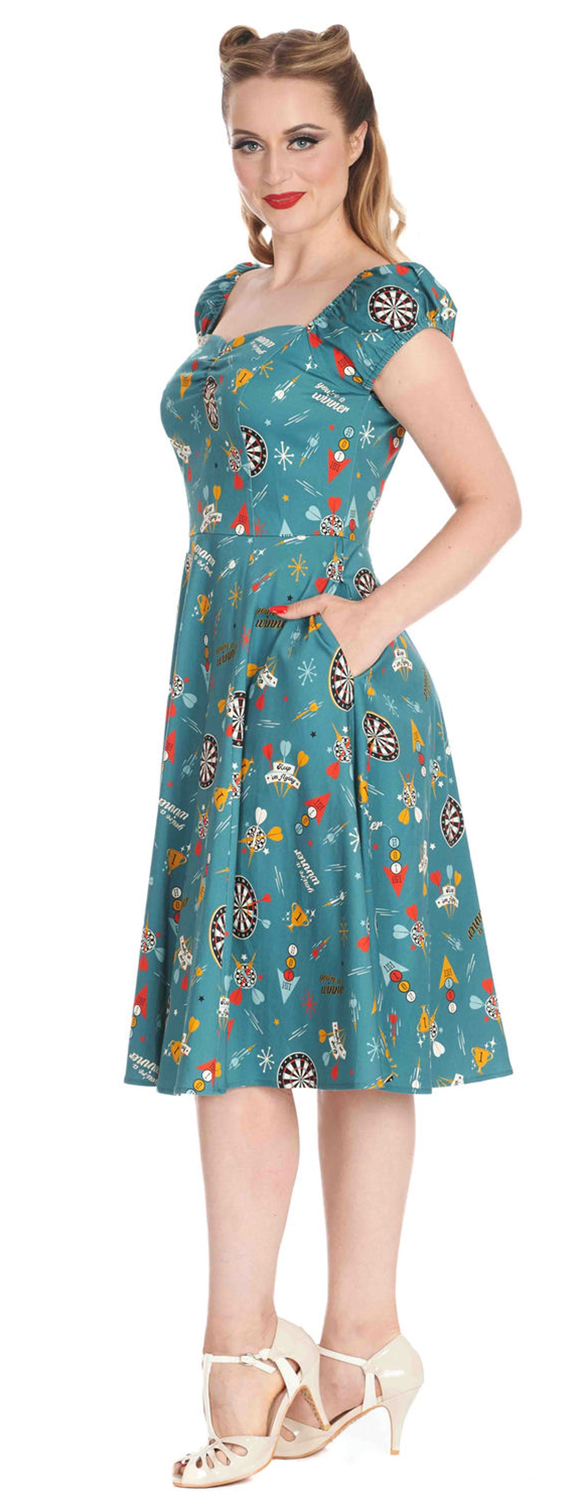 Banned_KEEP_EM_FLYING_Vintage_ATOMIC_Dart__Kurzarm_50s_SWING_DRESS_Kleid_Teal-3