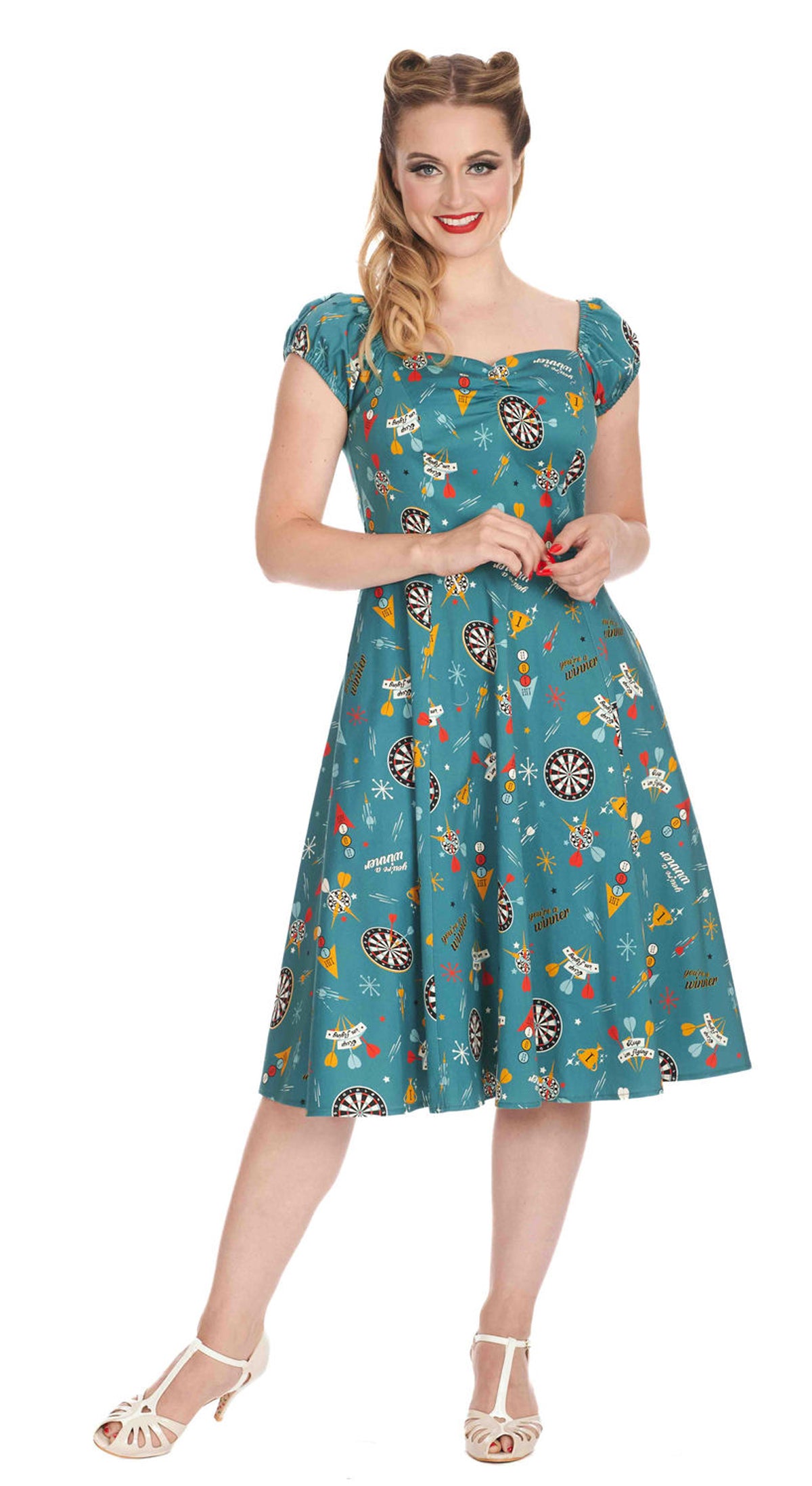Banned_KEEP_EM_FLYING_Vintage_ATOMIC_Dart__Kurzarm_50s_SWING_DRESS_Kleid_Teal-4