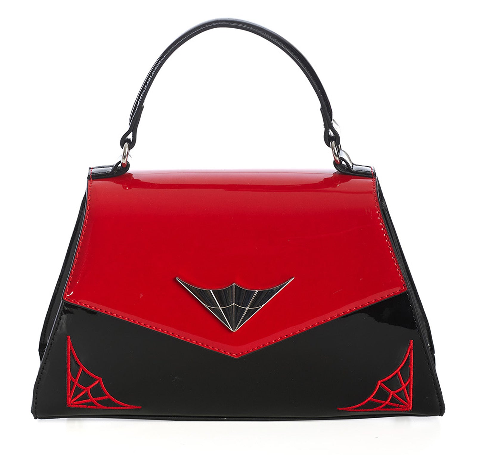 Banned_MAYBELLE_SPIDER_Spiderweb_LACK_Retro_HENKELTASCHE_Handbag__SchwarzRot-1