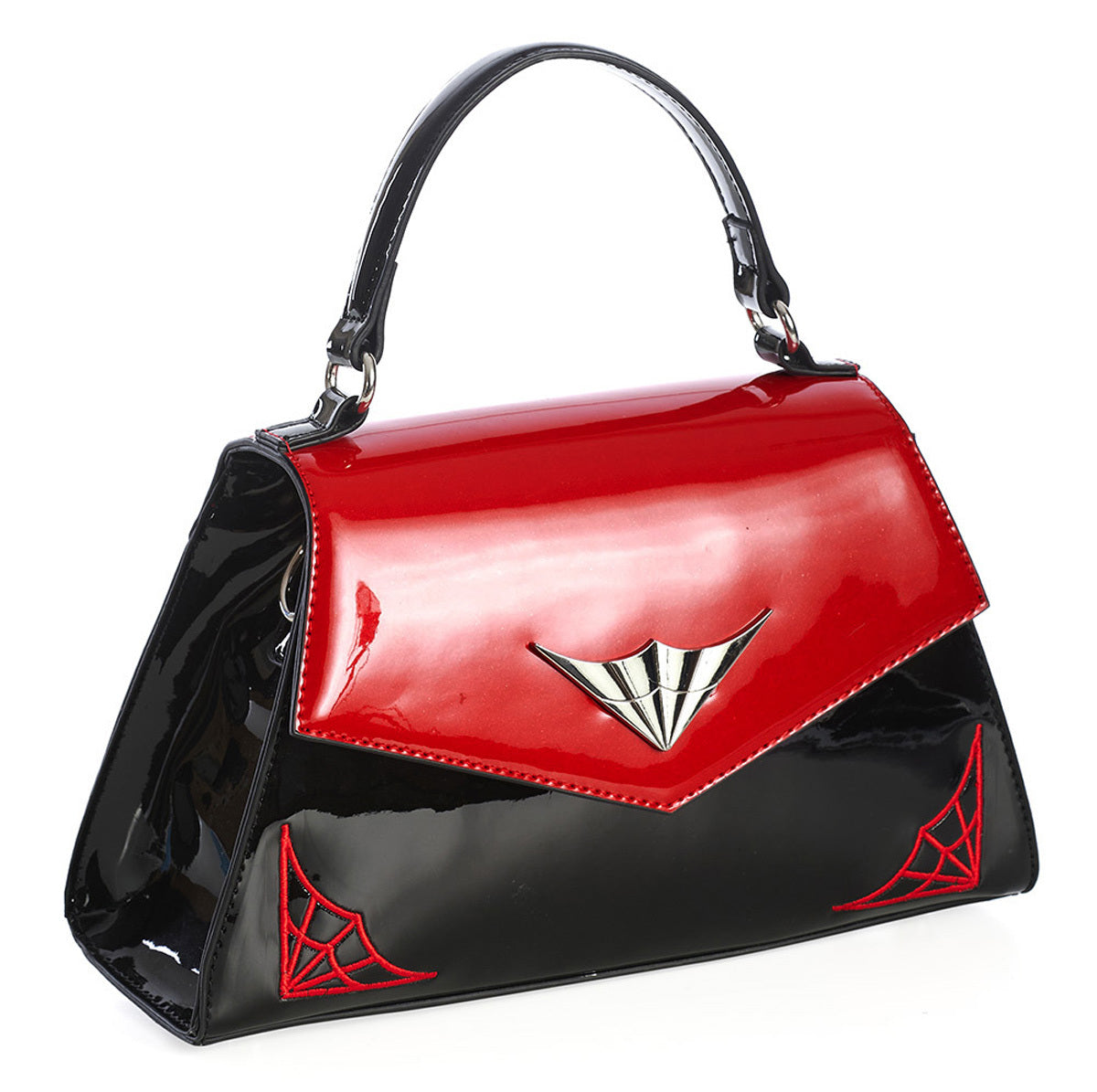 Banned_MAYBELLE_SPIDER_Spiderweb_LACK_Retro_HENKELTASCHE_Handbag__SchwarzRot-3