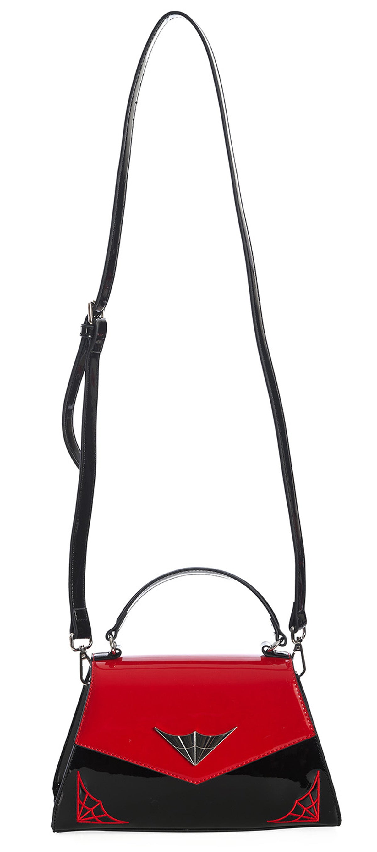 Banned_MAYBELLE_SPIDER_Spiderweb_LACK_Retro_HENKELTASCHE_Handbag__SchwarzRot-5