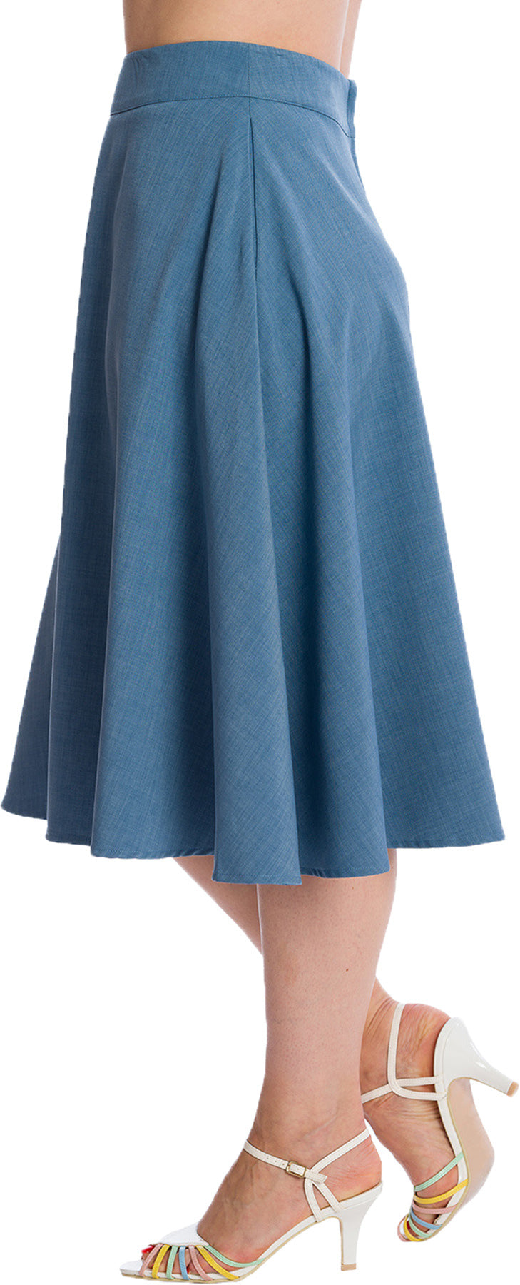 Banned_MY_SUMMER_STAPLE_High_Waist_BASIC_50s_A-Linie_SWING_SKIRT_Rock_Blau_Killer_Kirsche-2