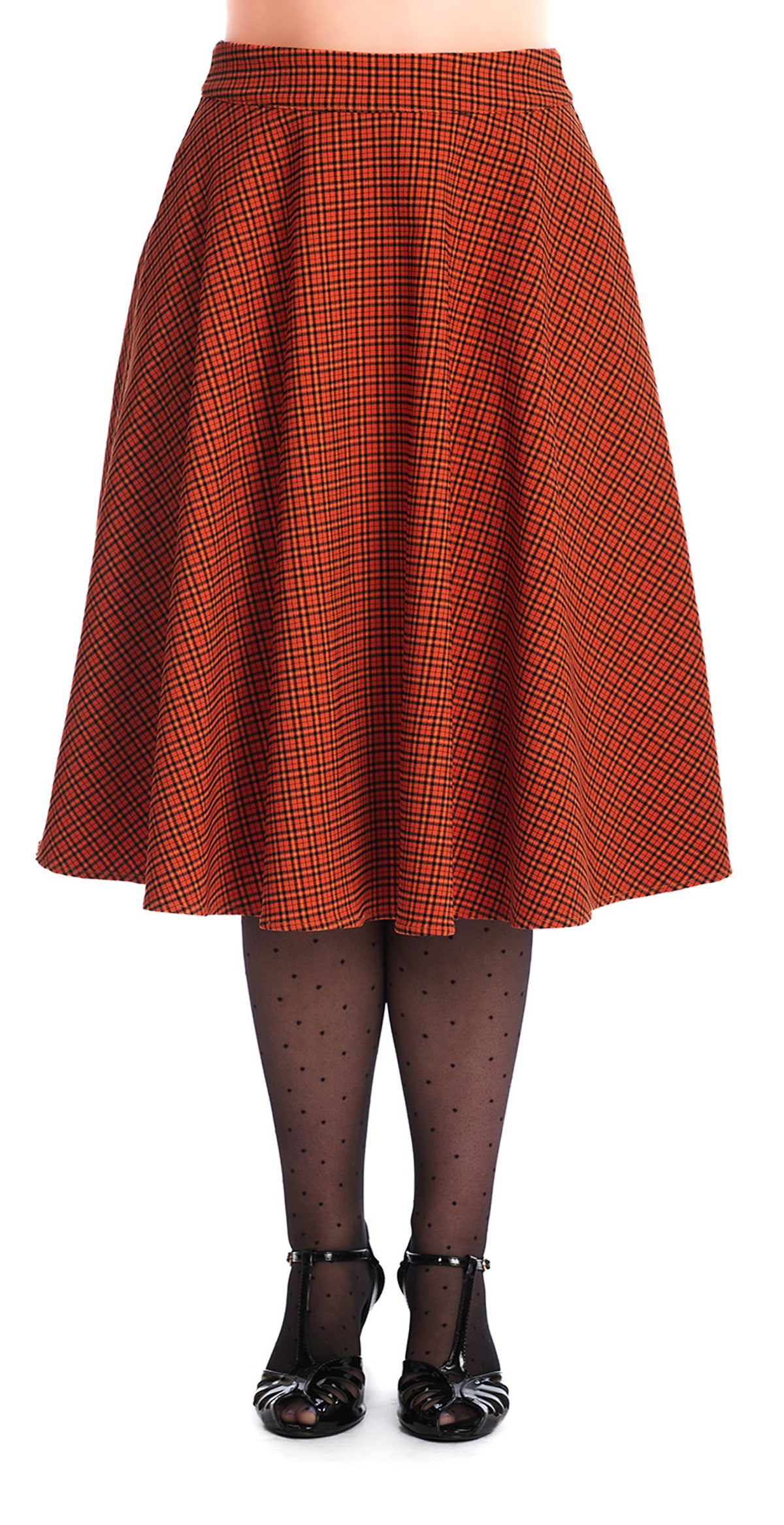 Banned_OCTOBER_SPOOKS_Vintage_Karo_Check_Tellerrock_Swing_Skirt_Orange-4