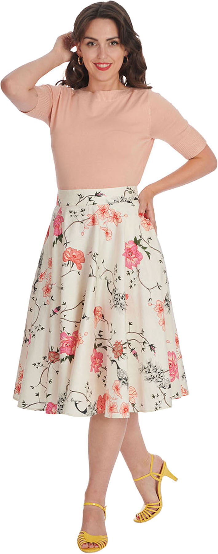 Banned_PEACOCK_ROSE_Floral_PFAU_High_Waist_50s_SWING_SKIRT_Tellerrock_Plus_Size_Killer_Kirsche-2