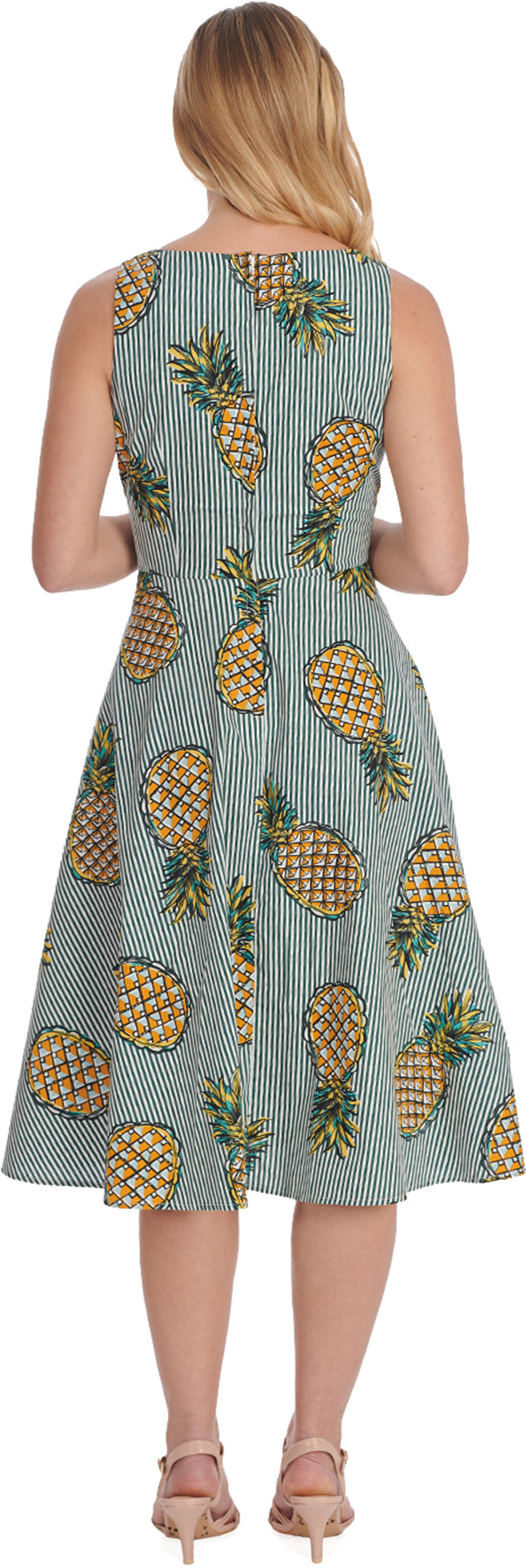 Banned_PINEAPPLE_AND_STRIPES_Vintage_TIKI_Ananas_Steifen_TRaeGER_50s_SWING_DRESS_Kleid_killer_kirsche_4
