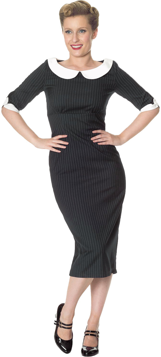 Banned_POISE_Peter_Pan_PINSTRIPE_Vintage_PENCIL_DRESS_Bleistiftkleid_Plus_Size-1