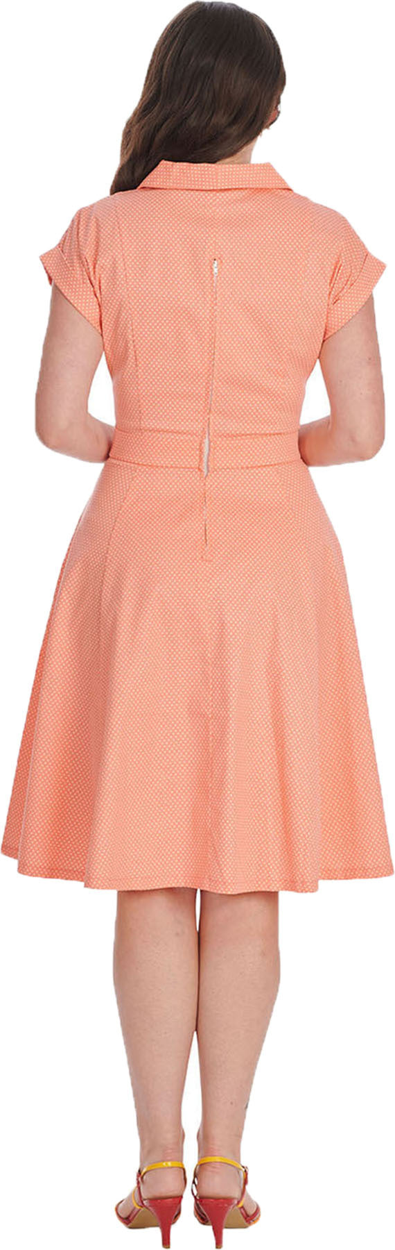 Banned_POLKA_DOT_DANCE_50s_PUNKTE_Kurzarm_SWING_DRESS_Hemdkleid_-_Apricot_Killer_Kirsche-3