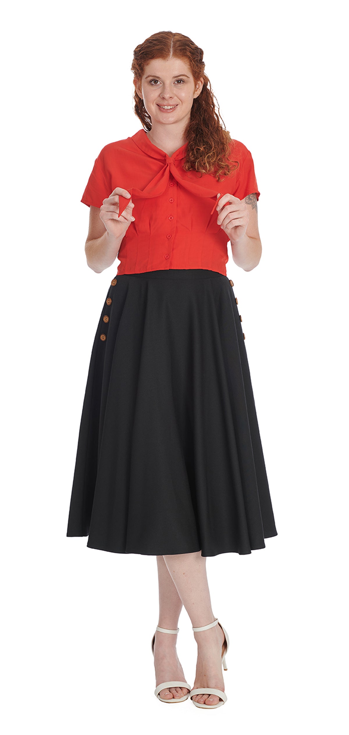 Banned_POLLY_MAY_BUTTONED_Vintage_Classic_Tellerrock_SWING_SKIRT__Schwarz-1