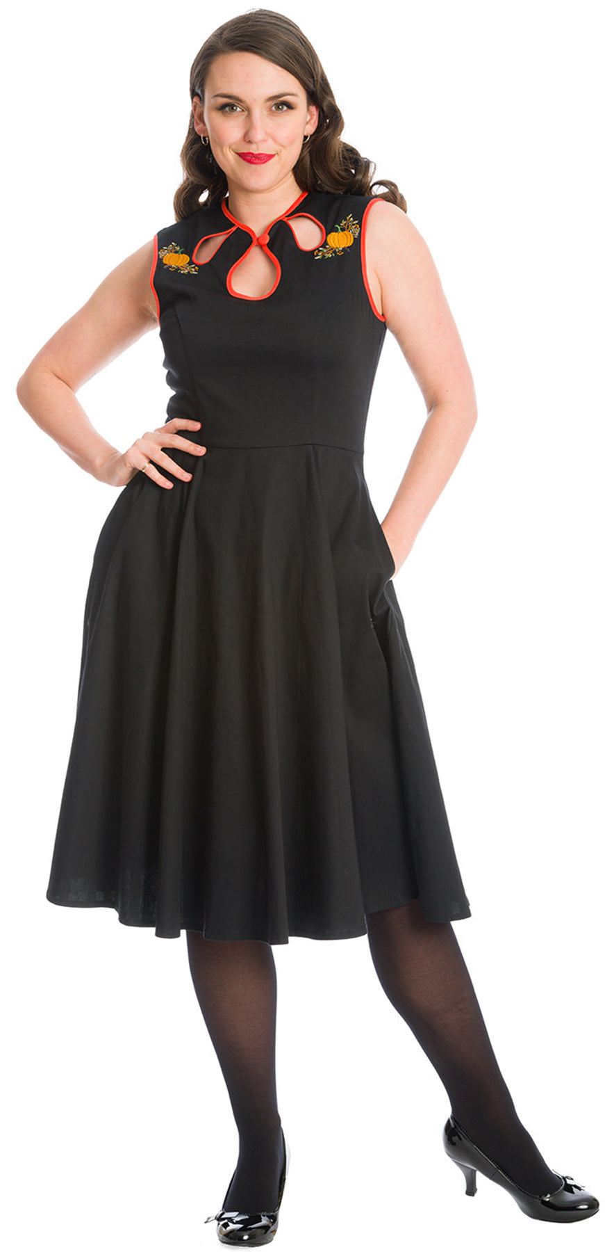 Banned_PUMPKIN_Kuerbis_Halloween_Cut-Out_50s_SWING_DRESS_Kleid_killer_kirsche_2