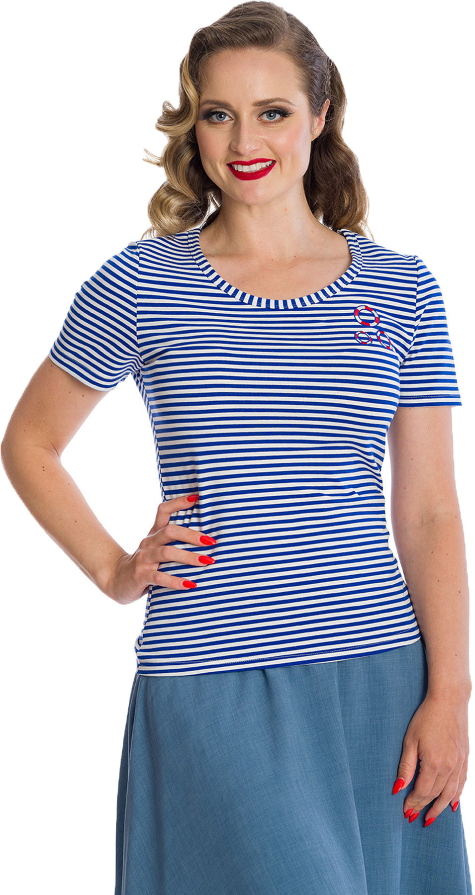 Banned_REGATTE_Swim_Stripe_STREIFEN_Kurzarm_Sailor_Retro_SHIRT_Oberteil_Killer_Kirsche-1