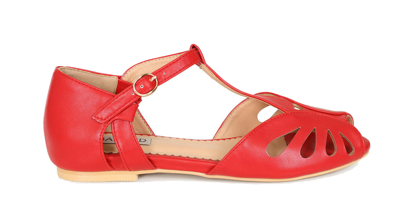 Banned_SECRET_LOVE_Retro_CUT-OUT_Dapper_Riemchen_Peeptoe_SANDALEN_Flats_-_Kirschrot-2