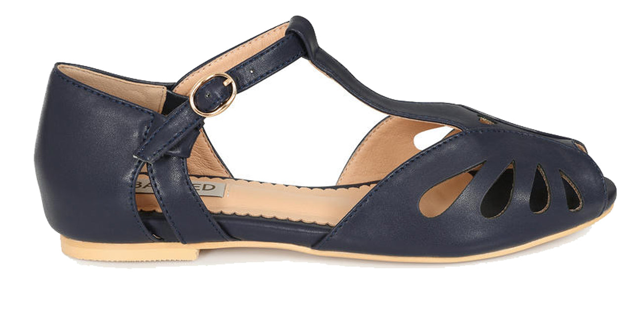 Banned_SECRET_LOVE_Retro_CUT-OUT_Dapper_Riemchen_Peeptoe_SANDALEN_Flats_-_Navyblau-2