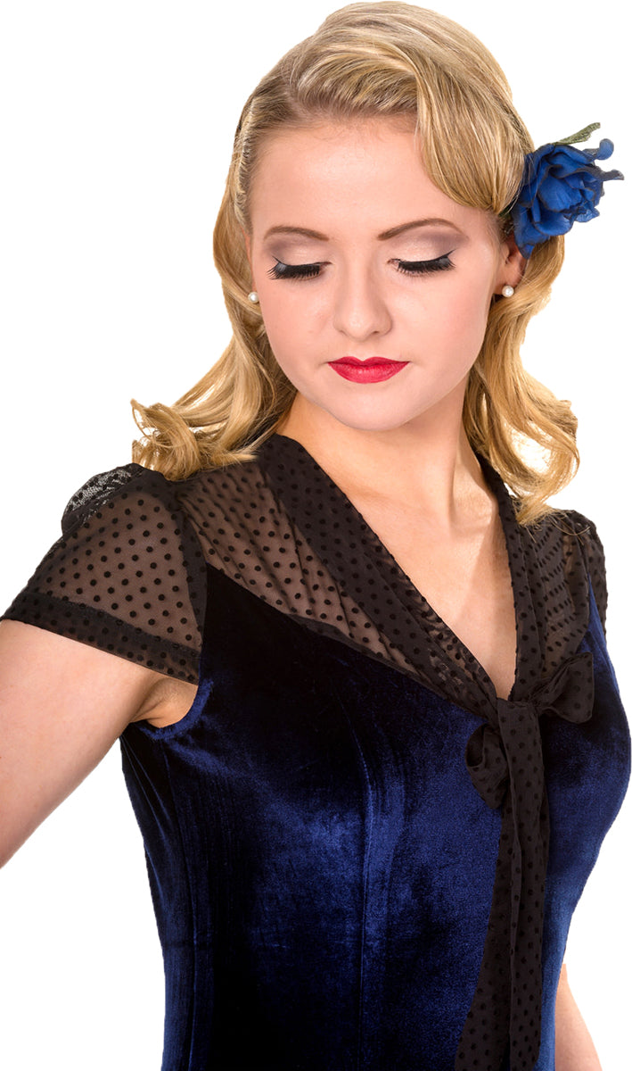 Banned_SENSATION_Vintage_VELVET_Polka_Dot_Lace_BOW_Spitzen_Kleid_Blau-31aA9JLFAGCJXr