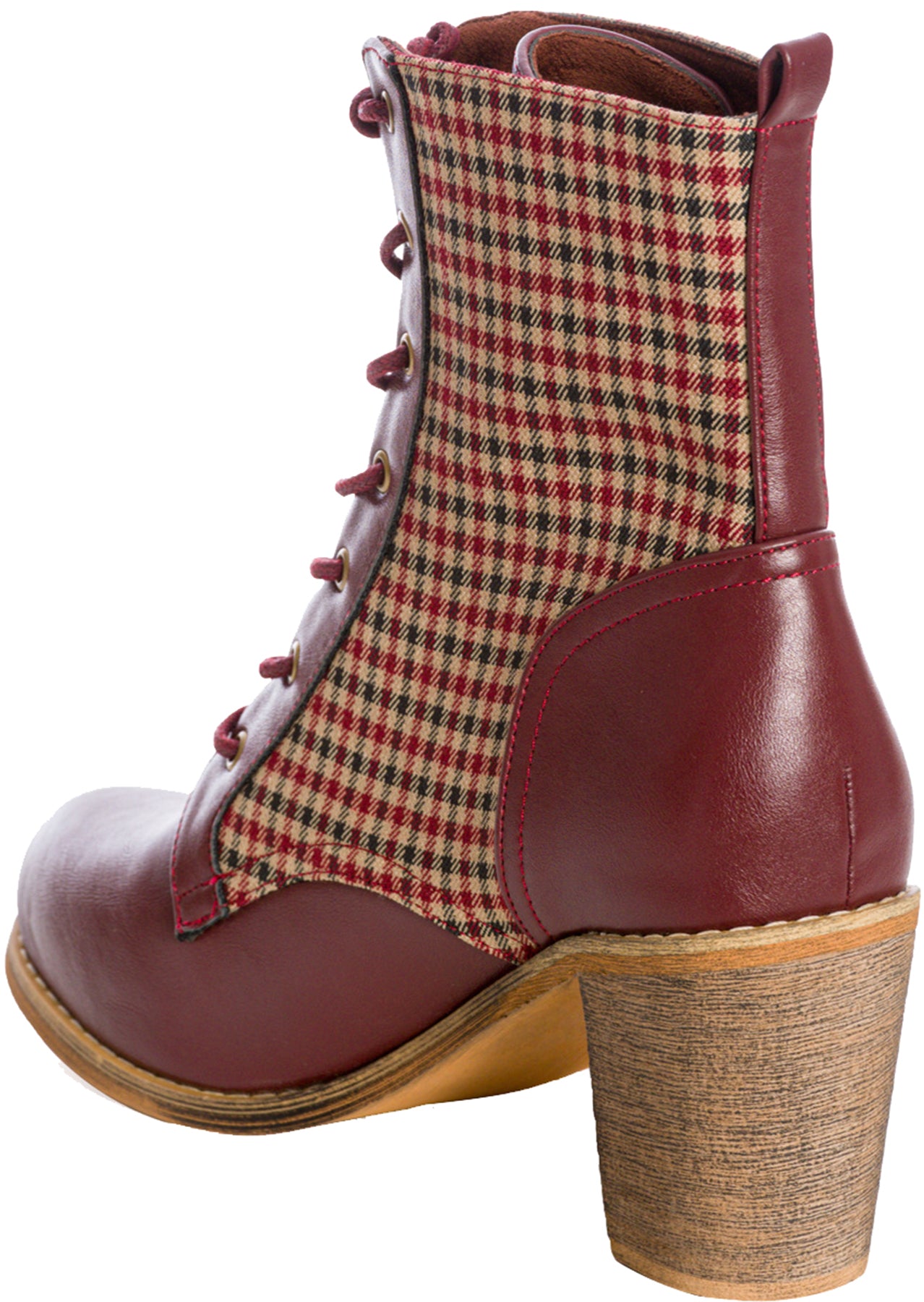 Banned_SHAKE_YOUR_BOOTY_Pepita_Karo_BLOCK_HEEL_Schnuerstiefel_BOOTS_Bordeaux_killer_kirsche_3y6G4PEvGYuTum