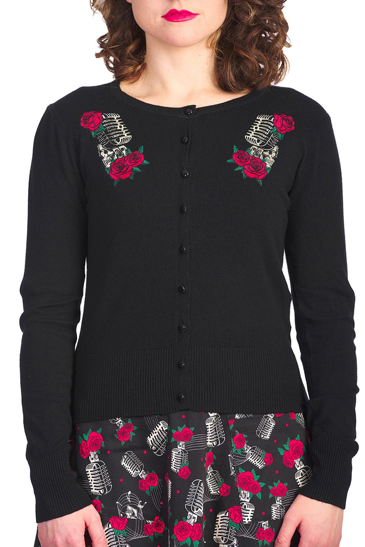Banned_SINGING_ROSE_Embroidered_Retro_Langarm_CARDIGAN_Strickjacke_killer_kirsche_5