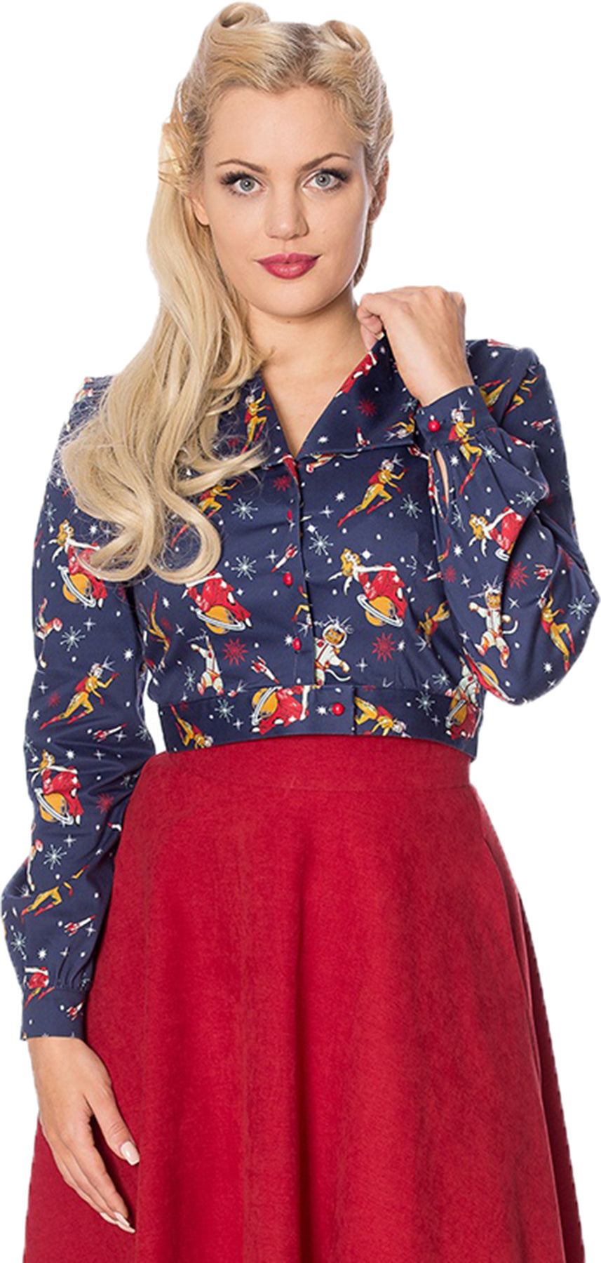 Banned_SPACE_VAMP_Retro_SCI-FI_PRINT_V-Neck_50s_Langarm_BLOUSE_Oberteil-1