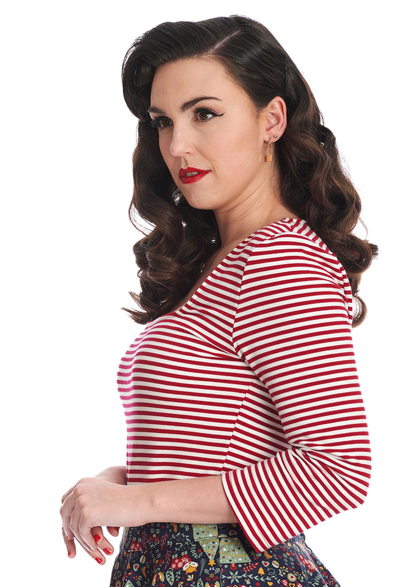 Banned_STRIPE_and_SQUARE_Retro_34_Arm_Streifen_Sailor_Oberteil_SHIRT_-_Rot-Weiss-32yrnPrlq0PSR0