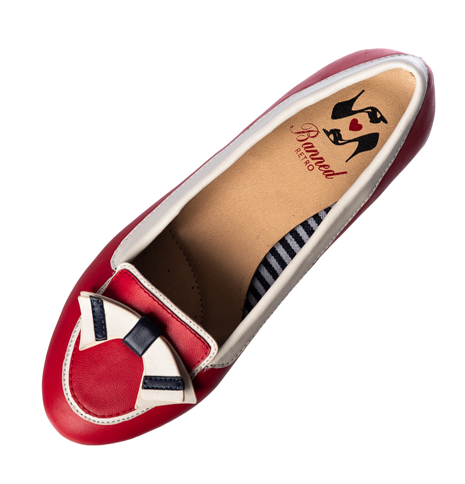 Banned_ST_TROPEZ_SAILOR_Ahoy_Vintage_BALLERINA_Halbschuhe_mit_Schleife__Rot-3
