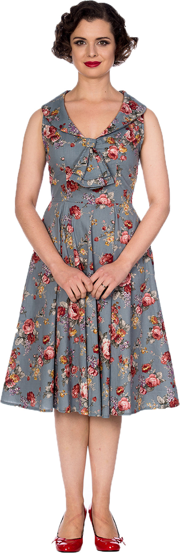 Banned_SUMMER_FOREST_Vintage_FLORAL_Blumen_V-Neck_50s_SWING_DRESS_Kleid_Killer_Kirsche-1