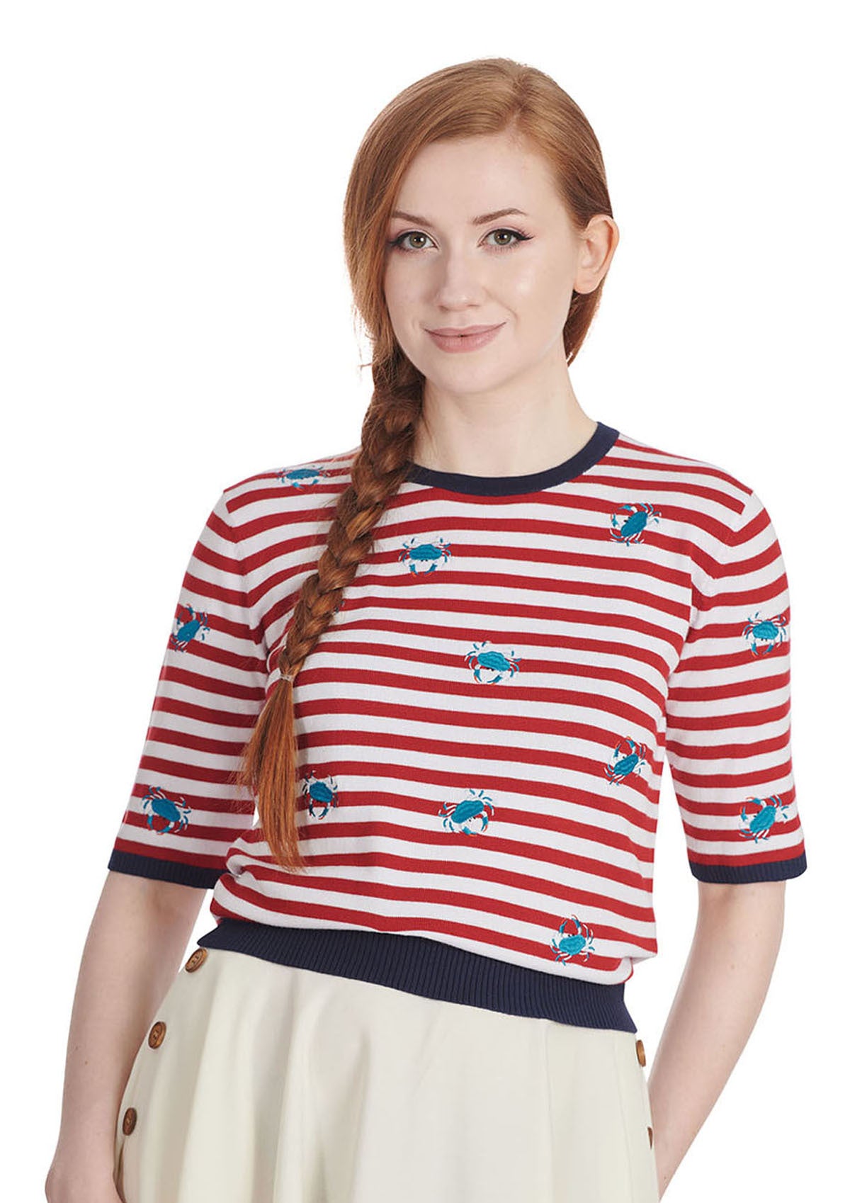 Banned_SUMMER_SHELL_CRAB_Retro_Streifen_Nautical_Vintage_Oberteil_JUMPER_Pullover-1