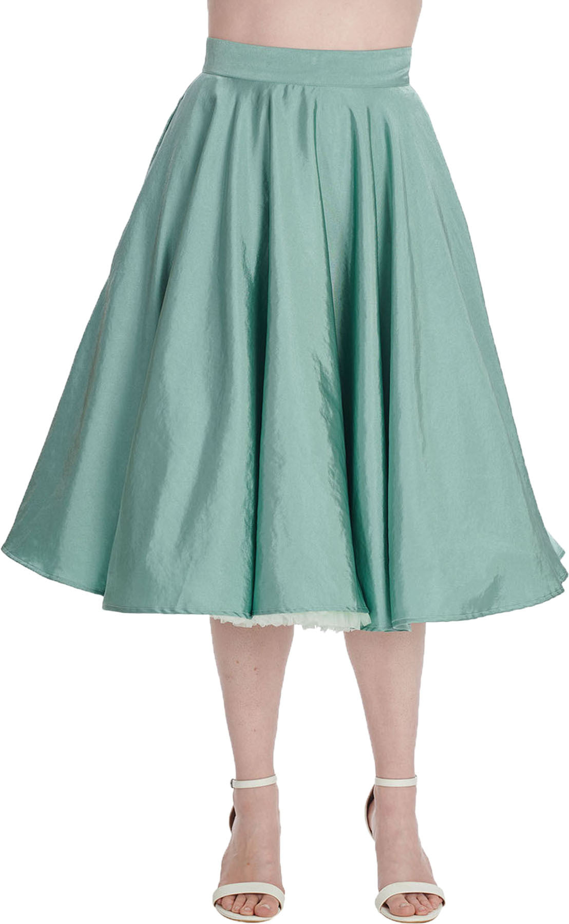 Banned_SUMMER_SILKY_Vintage_HIGH_WAIST_Satin_SWING_SKIRT_Tellerrock_-_Mint_Killer_Kirsche-1
