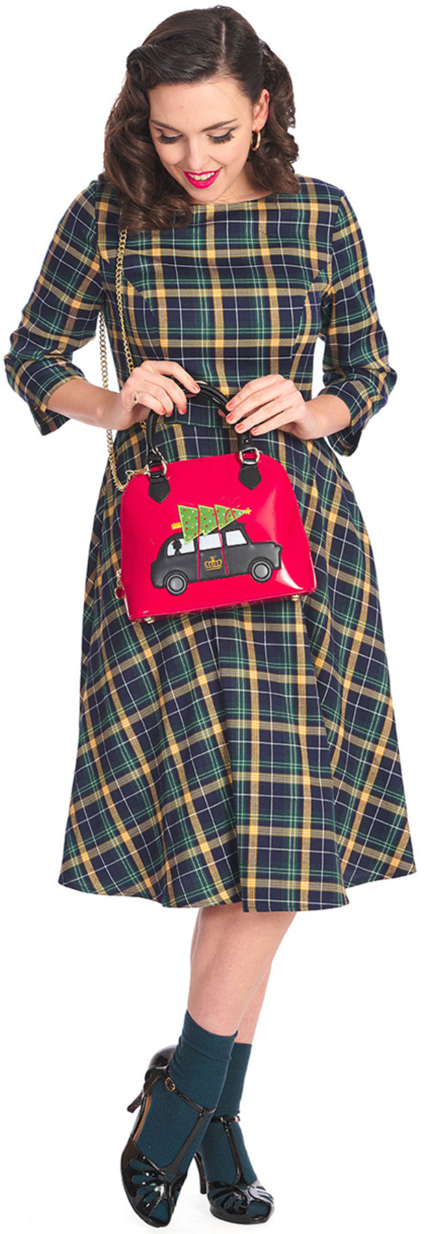 Banned_SWEET_JOY_HEART_50s_Karo_LANGARM_SWING_DRESS_Kleid_-_Plus_Size_killer_kirsche_2