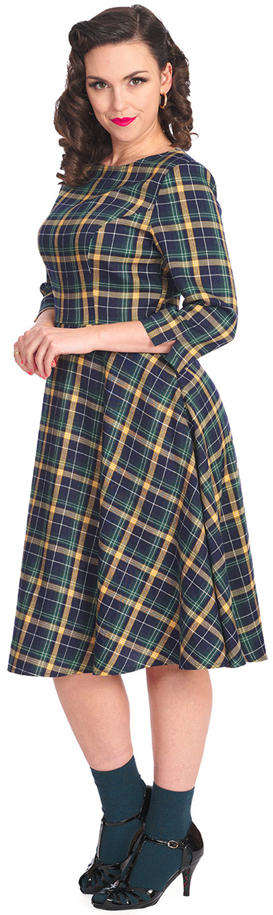 Banned_SWEET_JOY_HEART_50s_Karo_LANGARM_SWING_DRESS_Kleid_-_Plus_Size_killer_kirsche_3
