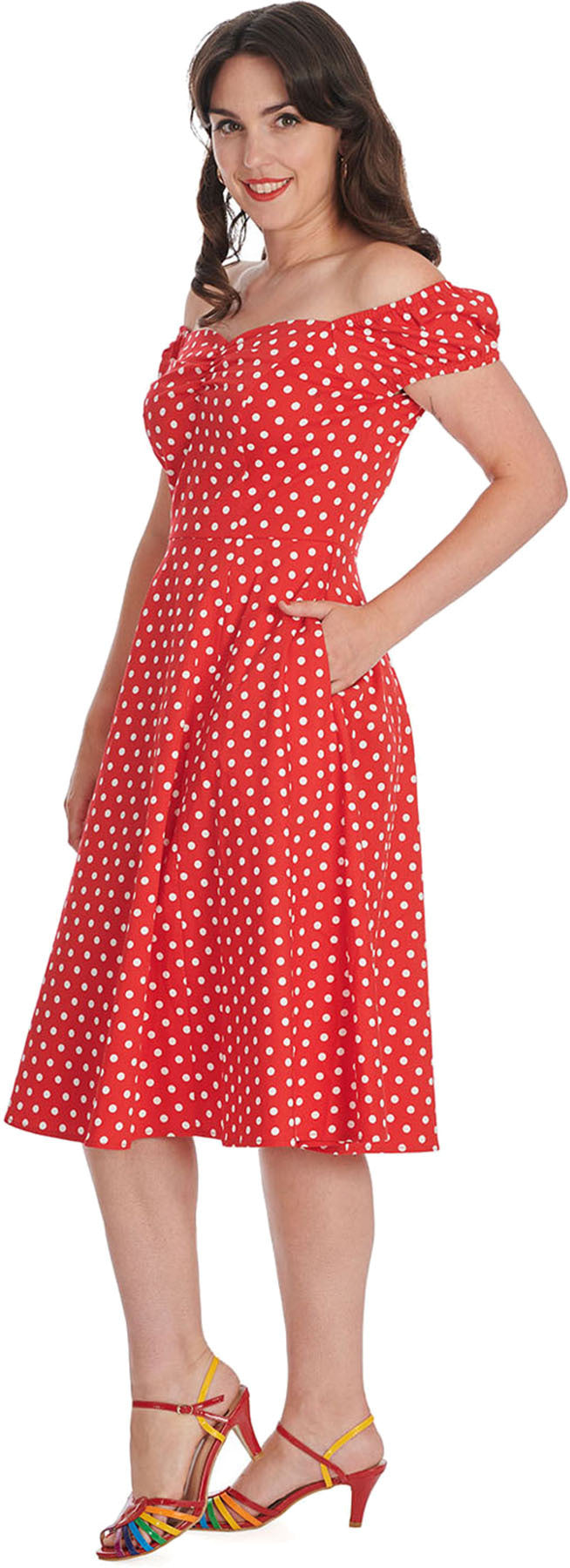Banned_SWEET_SPOT_Punkte_Polka_DOT_Kurzarm_50s_SWING_DRESS_Kleid_-_Rot_killer_kirsche_3qvo4ecy9Xqull