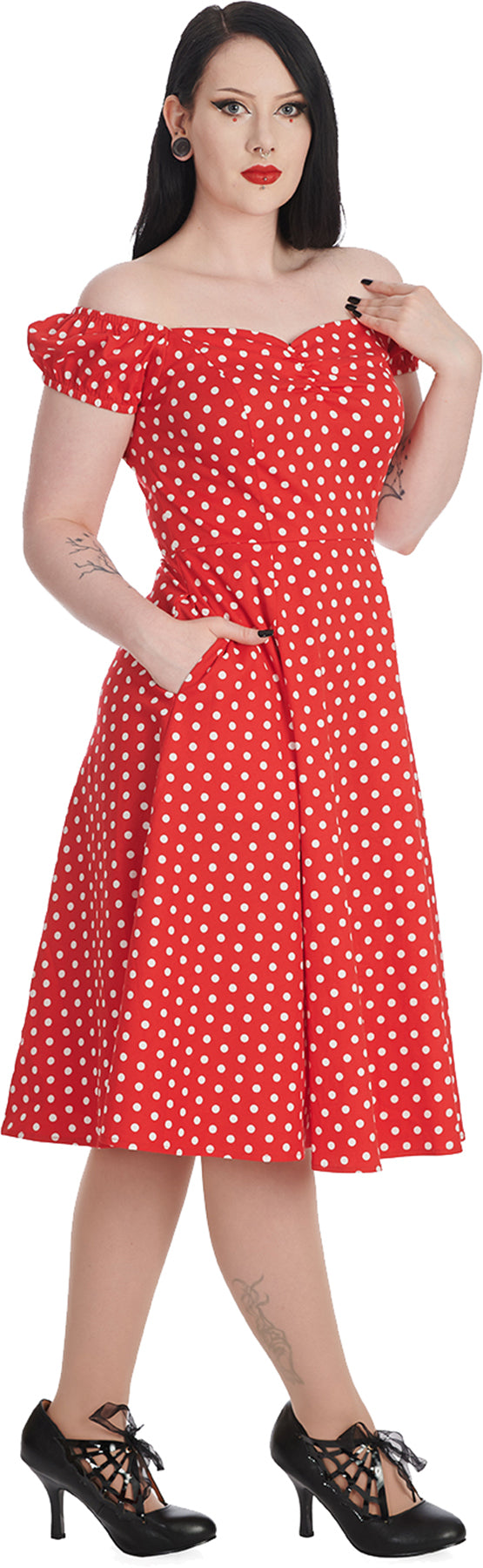 Banned_SWEET_SPOT_Punkte_Polka_DOT_Kurzarm_50s_SWING_DRESS_Kleid_-_Rot_killer_kirsche_44j2SDabGmyecv