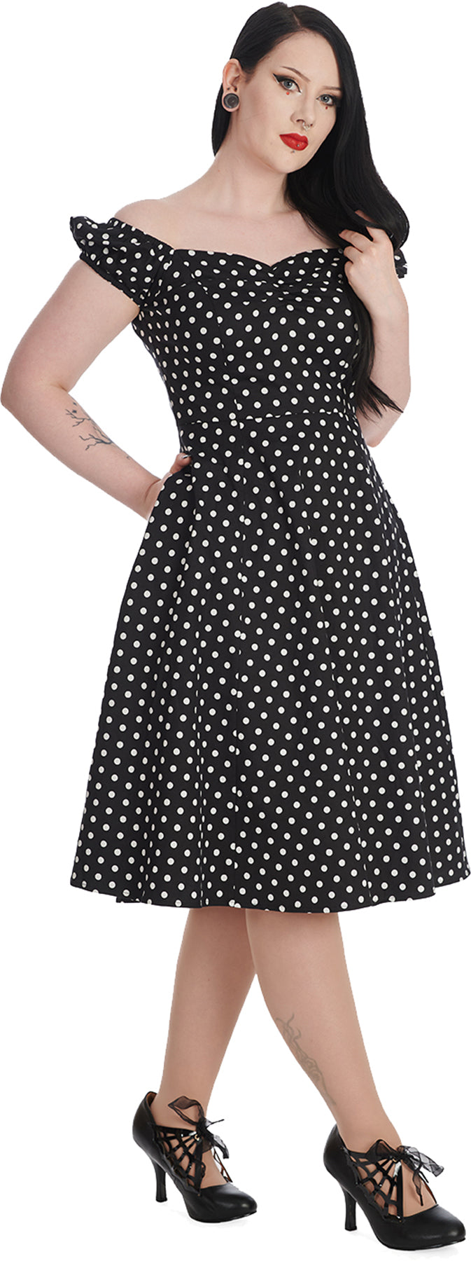 Banned_SWEET_SPOT_Punkte_Polka_DOT_Kurzarm_50s_SWING_DRESS_Kleid_killer_kirsche3zO26uPOiWBhnu