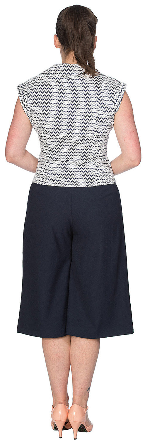 Banned_TILE_PRINT_50S_Vintage_muster_Buttoned_V-Neck_BLUSE_Oberteil_kurzarm_killer_kirsche_45uxxzzvmGmKts