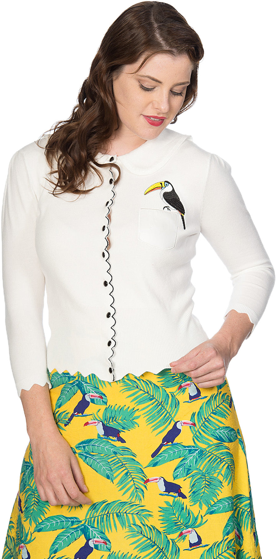 Banned_TOUCAN_Vintage_TROPICAL_TUKIAN_Bubikragen_CARDIGAN_Strickjacke-1