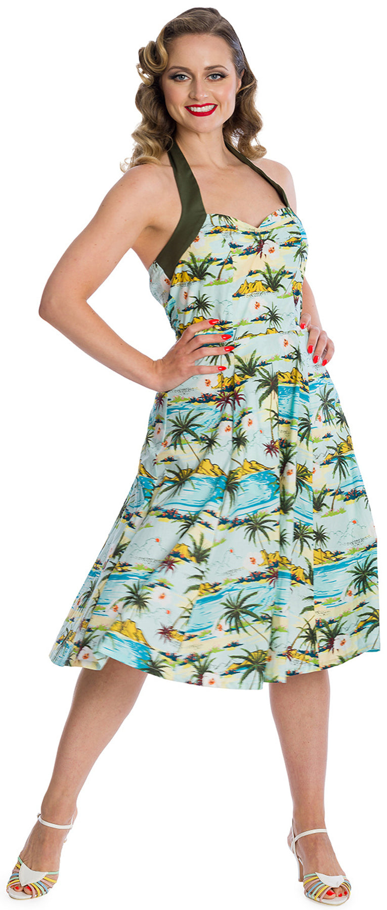Banned_TROPICAL_PALMS_FIT_and_FLARE_Vintage_Tropical_TIKI_Neckholder_Dress_KLEID_killer_kirsche_3