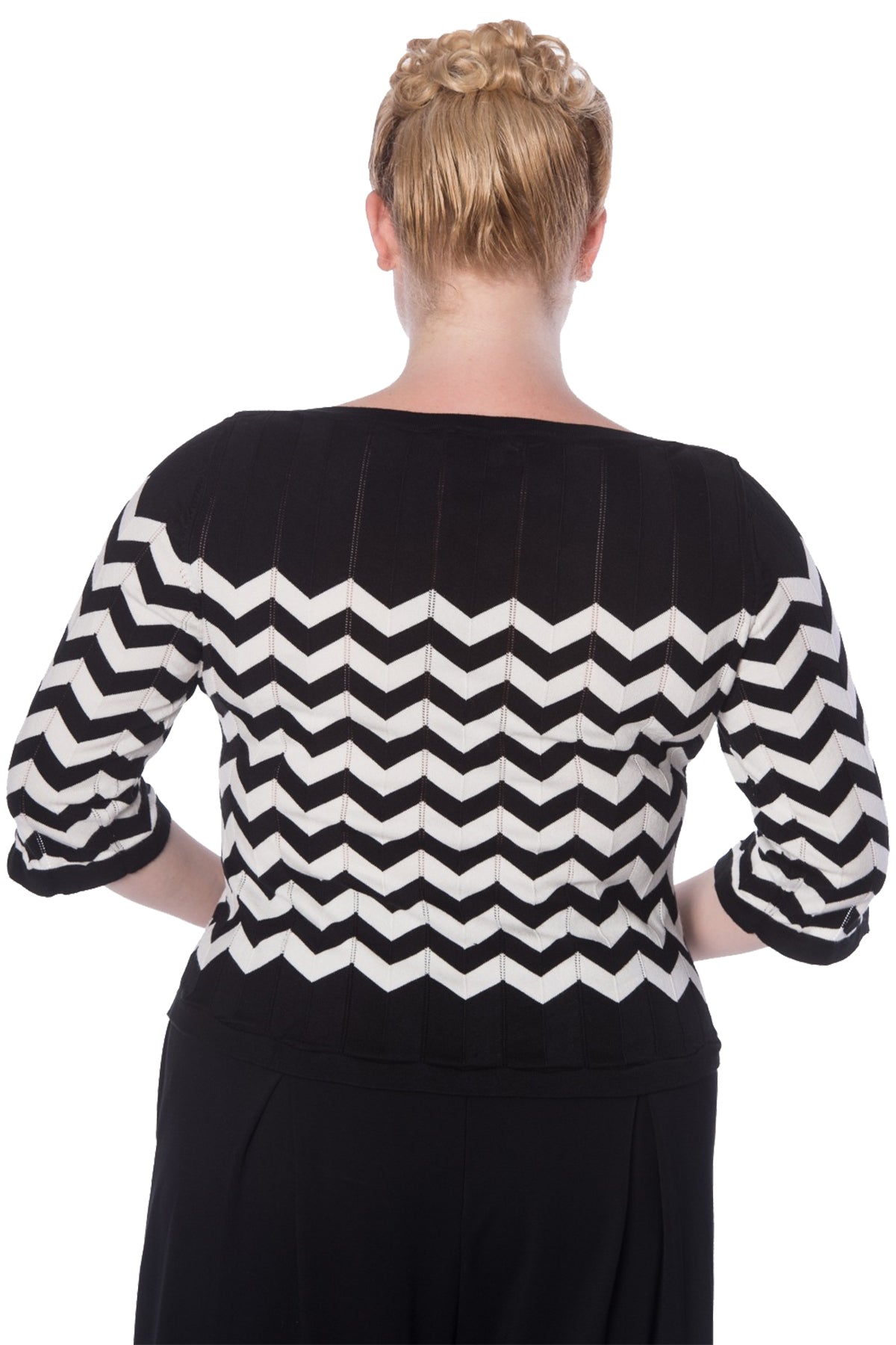 Banned_VANILLA_ZICK-ZACK_Retro_U-Boot_dreiviertel_Arm_JUMPER_Pullover_-_Plus_Size_-_Schwarz_killer_kirsche_2