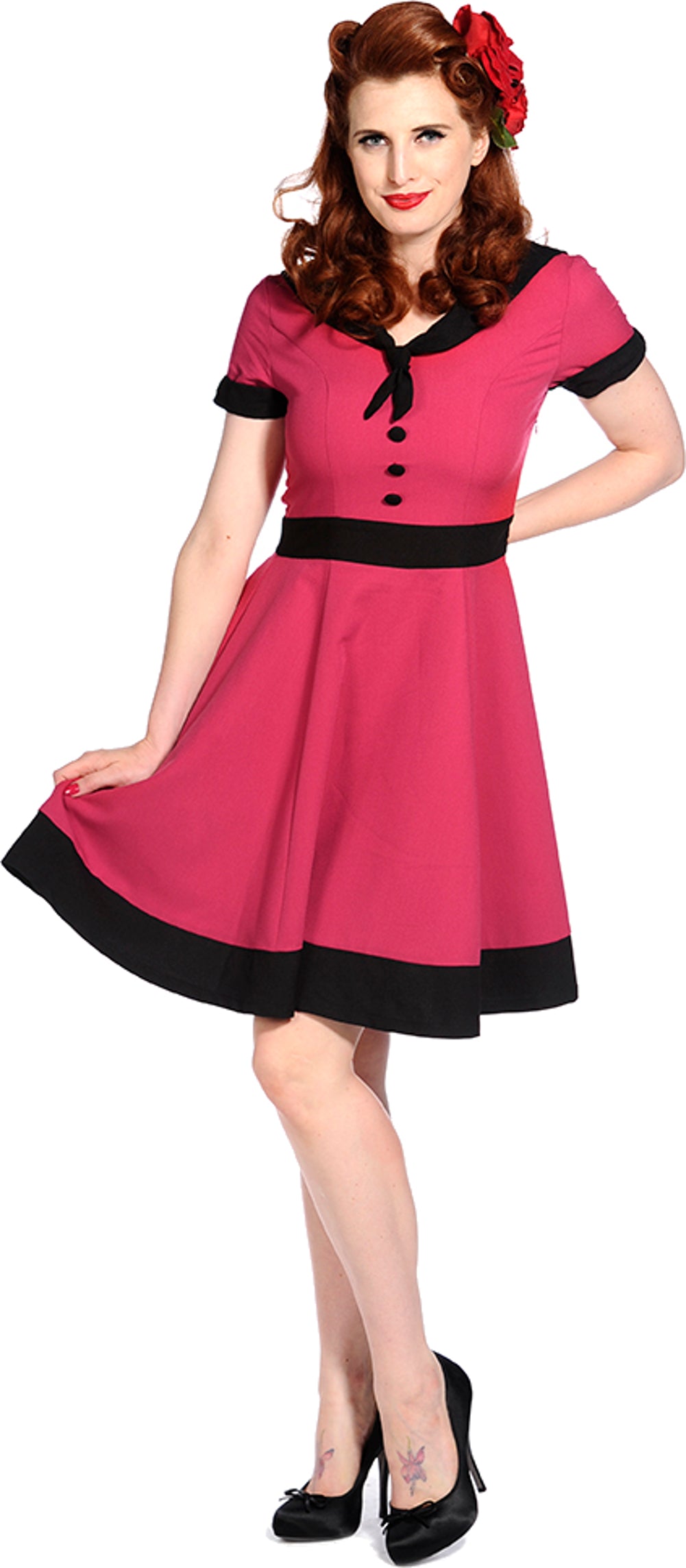 Banned_VINTAGE_2-Tone_SAILOR_50s_Dress_KLEID_-_Berry