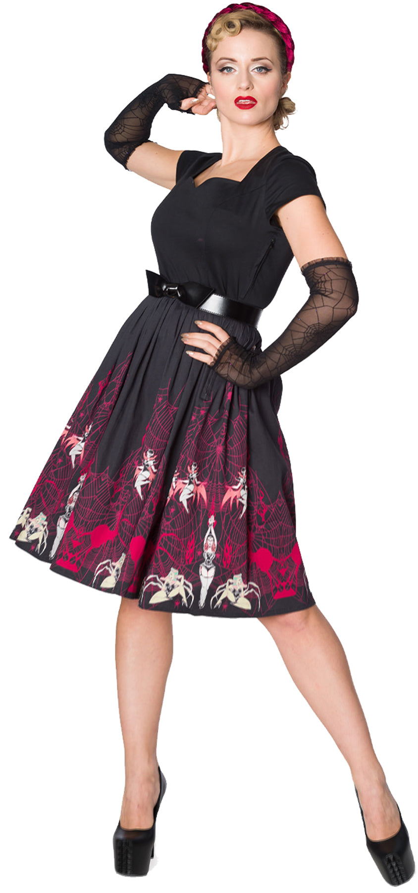 Banned_VIXENS_Creepy_Spinnen_Kurzarm_Gothic_SWING_DRESS_Kleid_killer_kirsche_11B91ne6VOGCjd