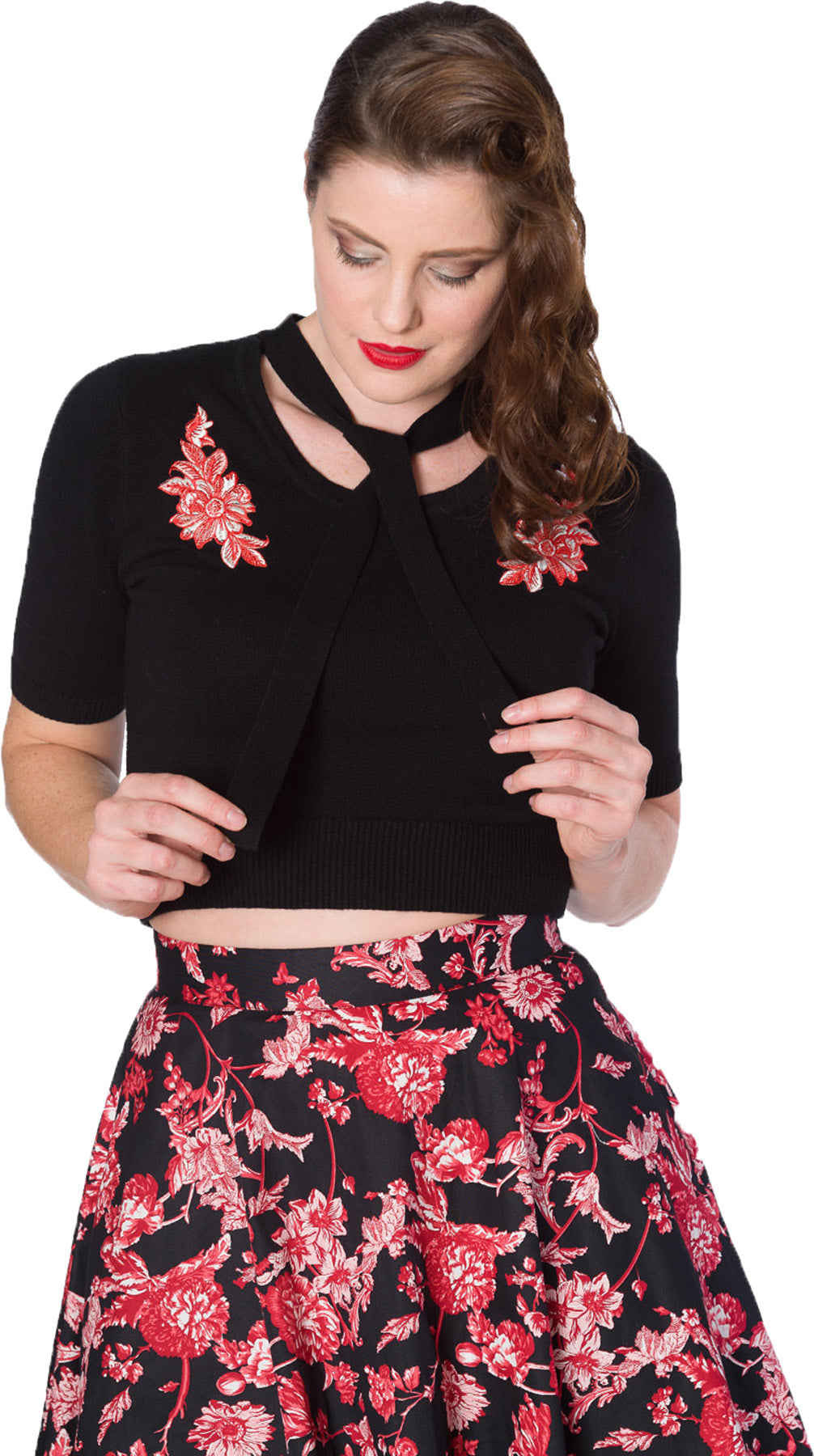 Banned_WINTER_FLOWER_Embroidery_BLUMEN_STICK_Halbarm_Feinstrick_SHIRT_Oberteil_Killer_Kirsche-4