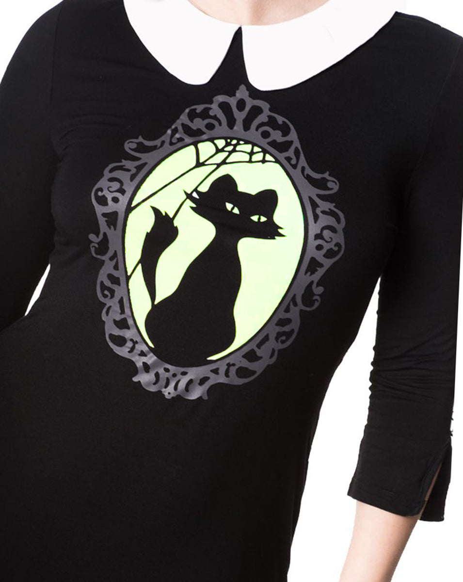 Banned_ZIGGY_UV_Vintage_BLACK_CAT_Peter_Pan_Collar_PENCIL_DRESS_Shirt_Kleid-3
