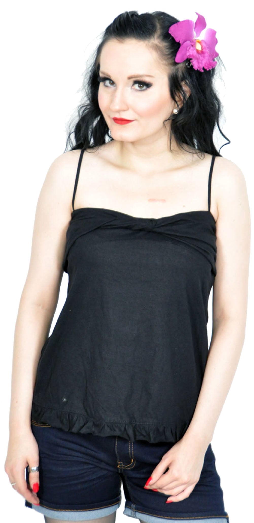 Basic_RUFFLE_Spaghettitraeger_TOP_-_Schwarz