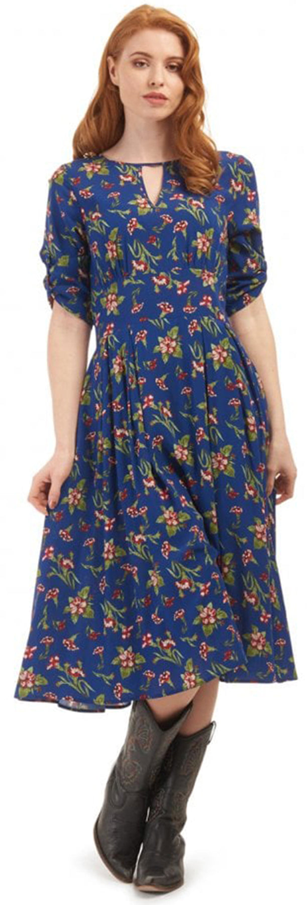 Bright_Beautiful_CLEMENTINE_Vintage_FLORAL_Blumen_Swing_Dress_KLEID_killer_kirschewYByU7VXUR8Jy