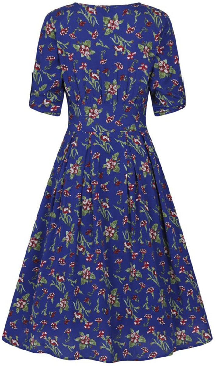 Bright_and_Beautiful_CLEMENTINE_Vintage_FLORAL_Blumen_Swing_Dress_KLEID-3