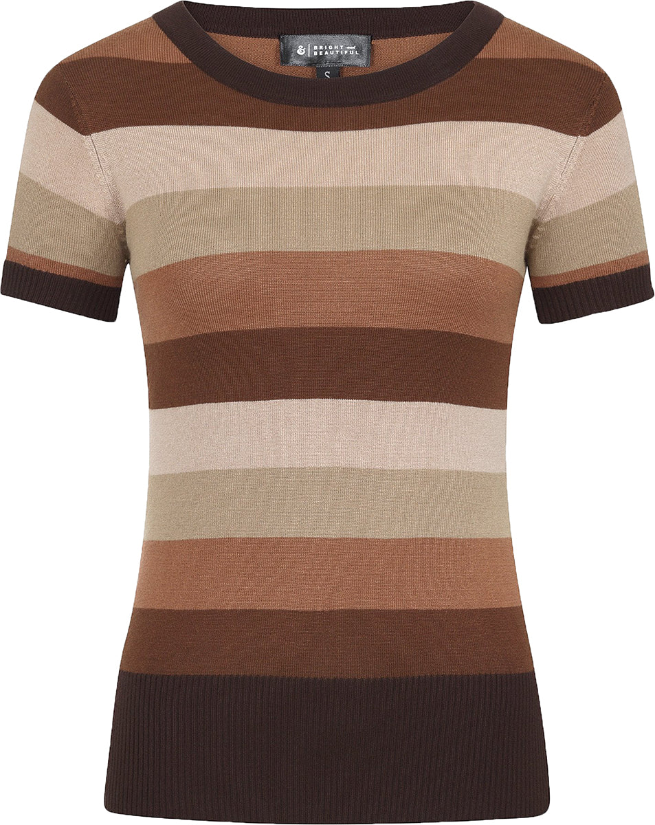 Bright_and_Beautiful_SYDNEY_STRIPED_Retro_STREIFEN_Kurzarm_Feinstrick_SHIRT_Braun-2DYQoTnsAgU9ZR