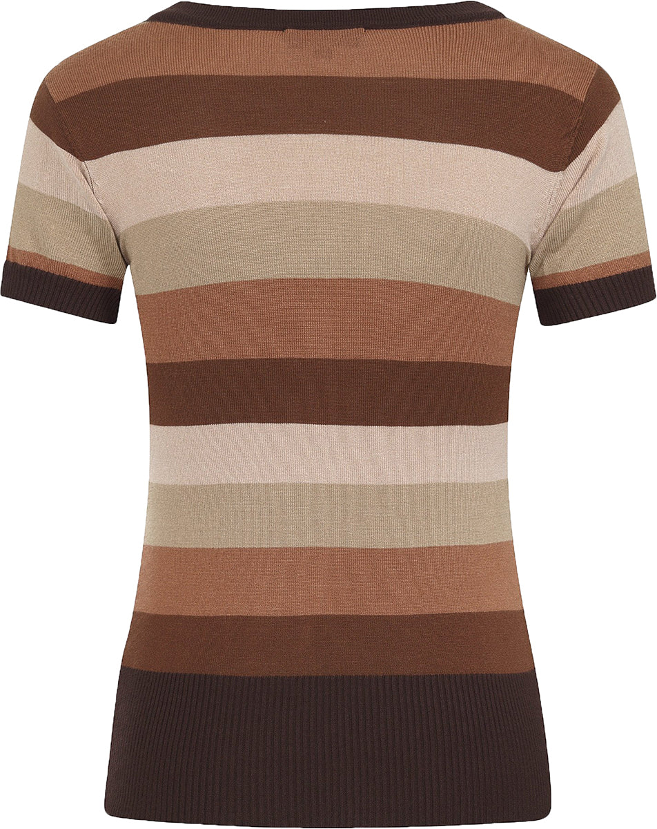 Bright_and_Beautiful_SYDNEY_STRIPED_Retro_STREIFEN_Kurzarm_Feinstrick_SHIRT_Braun-3UHgiy6v9ePbD9