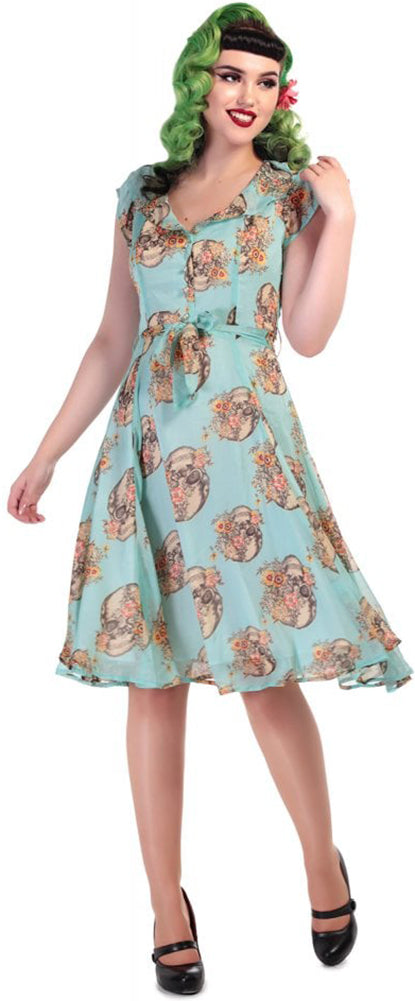 COLLECTIF_MAINLINE_VIOLET_SKULL_PRINT_DRESS