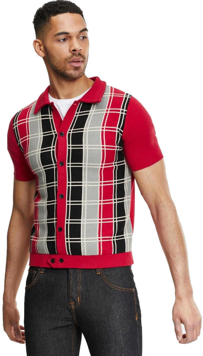 COLLECTIF_MENSWEAR_LUCA_CHECK_SHORT_SLEEVE_Kurzarm_HERREN_Strickjacke_CARDIGAN_killer_kirsche_1Ma7NNyJg06CVL