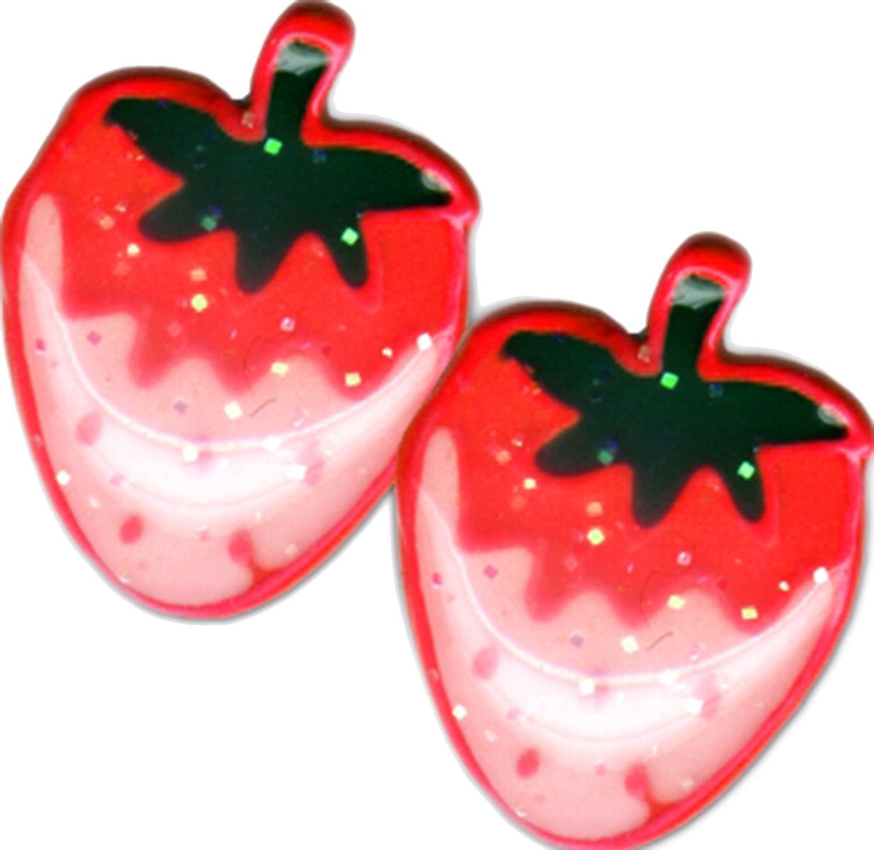 COMIC_Strawberry_Erdbeer_Ohrstecker_mit_Glitter_rot